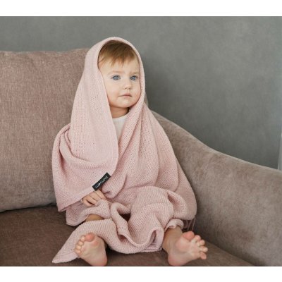 Lullalove Lehká dečka z vlny Merino Premium Pudrová Růž – Zboží Dáma