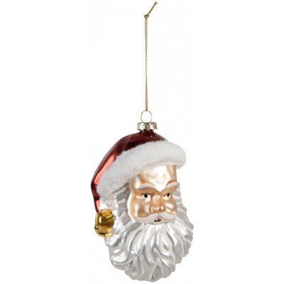 Clayre & Eef Vánoční skleněná ozdoba hlava Santa 9*6*12 cm – Hledejceny.cz