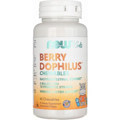 Now Foods Probiotikum Berry Dophilus Kids 10 kmenů 60 cucací tablety