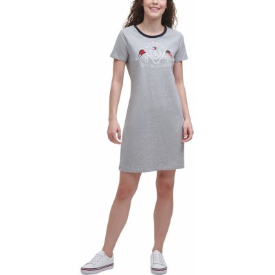 Tommy Hilfiger Signature Crest T-shirt dress šedá – Hledejceny.cz