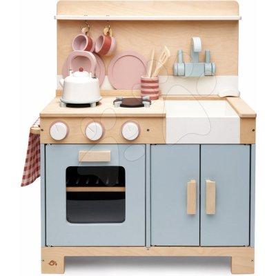 Tender Leaf Toys Dřevěná kuchyňka s chlebem Home Kitchen s čajníkem šálky a nádobím – Zboží Mobilmania