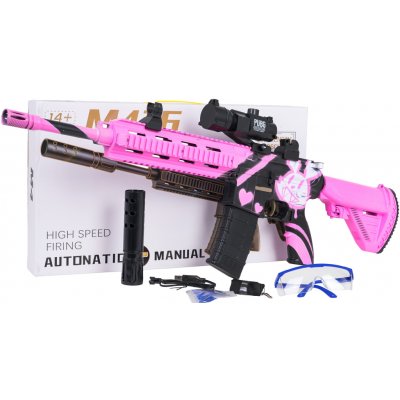Tomido Samopal M416 na Vodní Kuličky Růžový + Příslušenství – Sleviste.cz