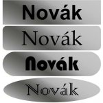 CzechMade Jmenovka na dveře - 12x4cm Barva desky: STŘÍBRNÁ DESKA / ČERNÉ GRAVÍROVÁNÍ, Tvar: OSTRÉ ROHY, Typ fontu: ARIAL – HobbyKompas.cz