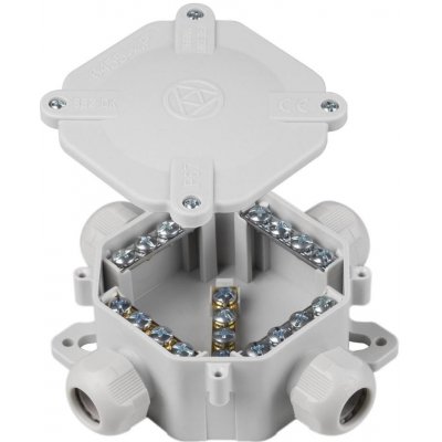 Krabice vodotěsná 6455-11 P/2 IP67 acidurka 5pólová šedá vývodky 16mm SEZ – Zboží Mobilmania
