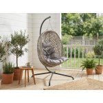 Textilomanie Závěsné křeslo MOLINE s černým stojanem šedé – Zboží Mobilmania