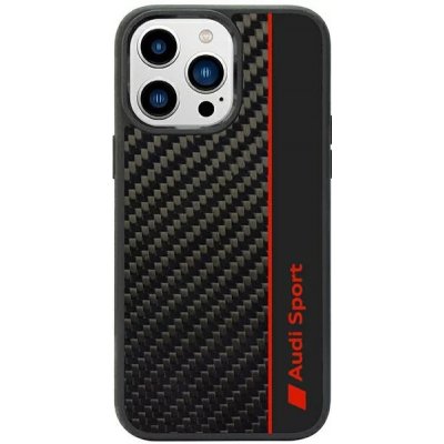 Pouzdro Audi Carbon Fiber Stripe iPhone 14 Pro Max černé