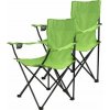 Zahradní židle a křeslo Divero 9527 Kempingová sada - 2x skládací židle s držákem - sv. zelená