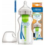 Dr. Brown's kojenecká láhev Options Wide neck anti-Colic skleněná bílá se silikonovým dudlíkem level 1 1 ks 270 ml – Hledejceny.cz