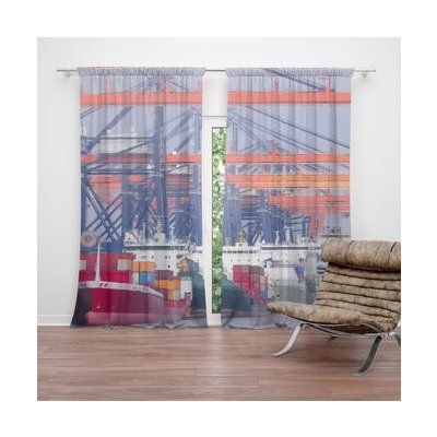 Sablio Závěs Lodě v přístavu: 2ks 140x250cm – Hledejceny.cz