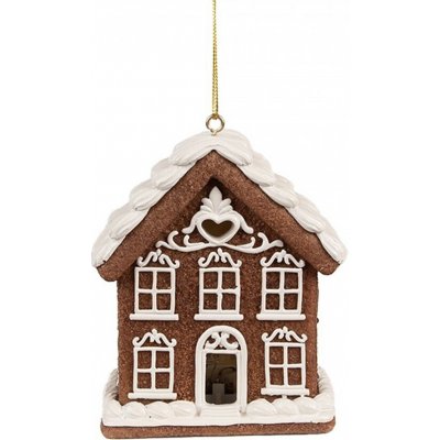 Závěsná svítící ozdoba perníková chaloupka Gingerbread House 9*6*10 21 cm Clayre & Eef – Hledejceny.cz
