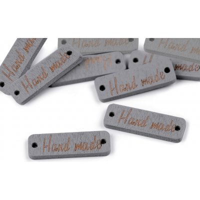 Dřevěná cedulka Handmade 10x30 mm šedá – Hledejceny.cz
