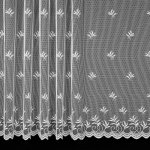 Českomoravská textilní žakárová záclona V127 vyšívané větvičky, s bordurou, bílá, výška 200cm (v metráži) – Sleviste.cz