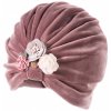 Dětská čepice Dětská čepice / turban Vichy Floral Powder pink Velvet