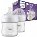 Avent láhve Natural Response průhledná dudlík s ventilem AirFree 2 ks 125 ml