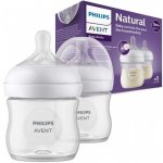 Avent láhve Natural Response průhledná dudlík s ventilem AirFree 2 ks 125 ml – Hledejceny.cz