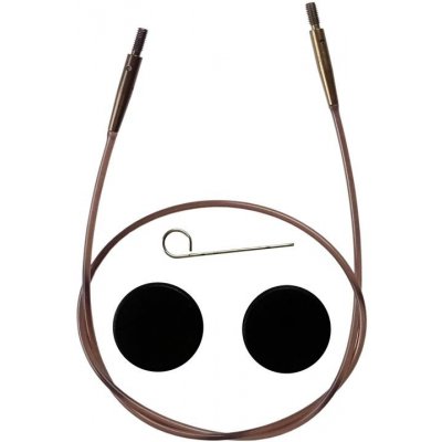 Hnědé vyměnitelné lanko KnitPro 35 cm – Zboží Mobilmania