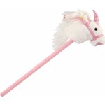 Hobby Horse plyšový kůň jednorožec na tyči 80cm Teddies se zvukem bílá – Zboží Dáma
