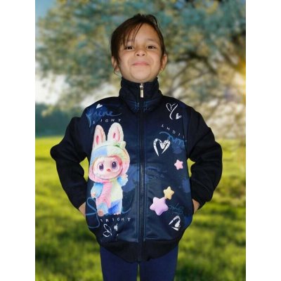 Kugo Teplá dívčí mikina PT2525 tmavě modrá – Zboží Mobilmania