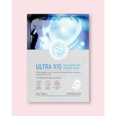 Enough Ultra X10 Collagen Pro Marine Mask Tkaninová maska s mořským kolagenem 25 g 1 ks – Zboží Dáma