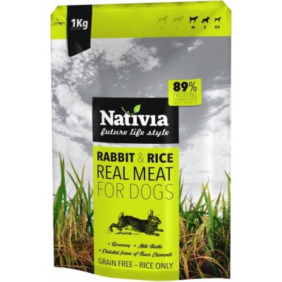 Nativia Real Meat rabbit & rice 1 kg – Zbozi.Blesk.cz