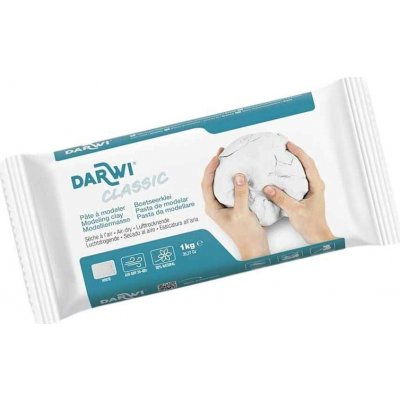 Samotvrdnoucí modelovací hmota Darwi 1000 g – bílá – Zboží Dáma