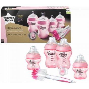 Tommee Tippee sada kojeneckých lahví C2N silikon + kartáč průhledná