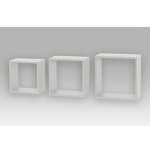 Autronic Nástěnná polička sada 3 ks barva bílá matná P-008 WT2 – Sleviste.cz