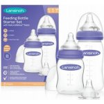 Lansinoh Startovací set kojeneckých lahví 1 ks 160 ml + 1 ks 240 ml + dudlíky NaturalWave 3 ks S + M + F – Zboží Dáma