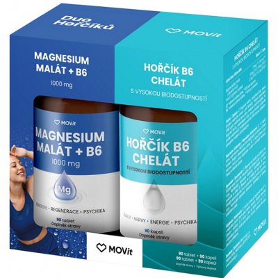 MOVIT ENERGY Duo Hořčíků Malát & Bisglycinát 90 tablet + 90 kapslí – Hledejceny.cz
