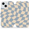 Pouzdro a kryt na mobilní telefon Apple Mobiwear - Apple iPhone 15 - VA59S Modrá a béžová šachovnice