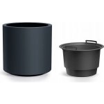 Prosperplast Květináč s vkladem HEOS 46,8 cm antracit – Sleviste.cz