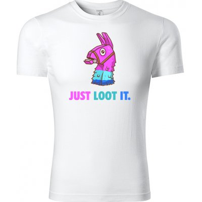 Fortnite tričko Just Loot It bílé – Zboží Dáma