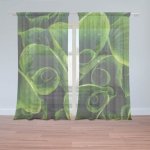 Sablio Záclony Zelené listy: 2ks 150x250cm – Hledejceny.cz