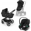 Kočárek Cybex Eos Basic 3v1 Kombinovaný Rám Černý + Adaptéry + Autosedačka Aton B2 I-Size Moon Black 2023