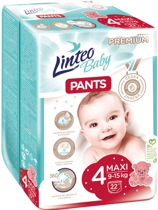 Linteo Baby Pants 4 Maxi Premium 9-15 kg 22 ks