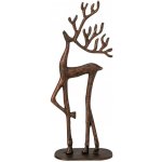 Měděná soška soba na podstavci z hliníku – 14*8*37 cm - J-Line by Jolipa – Hledejceny.cz