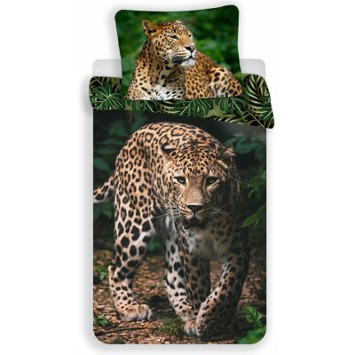 Jerry Fabrics bavlna povlečení s 3D fototiskem Leopard Green 140x200 70x90 – Hledejceny.cz