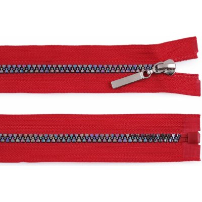 Duhový kostěný zip No 5 délka 70 cm - červená – Zboží Mobilmania