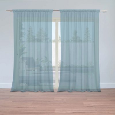 Sablio Záclony Bledě modrá: 2ks 150x250cm – Hledejceny.cz