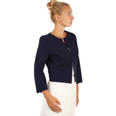 Glara sako s tříčtvrtečními rukávy i pro plnoštíhlé tmavě modrá – Zboží Mobilmania