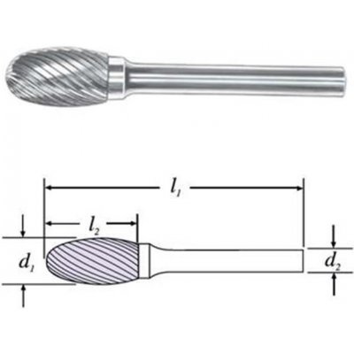 SGS 29211 (SE-51MG) - Fréza technická SE-51MG D/C eliptická pr. 6,4x10,0mm, stopka 3mm – Zboží Mobilmania