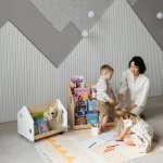 BusyKids Oboustranná Knihovna na kolečkách bílá – Sleviste.cz