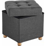 SongmicsHome Oto taburet s úložným prostorem na nožičkách 38 x 38 x 40 cm antracitová – Zboží Dáma
