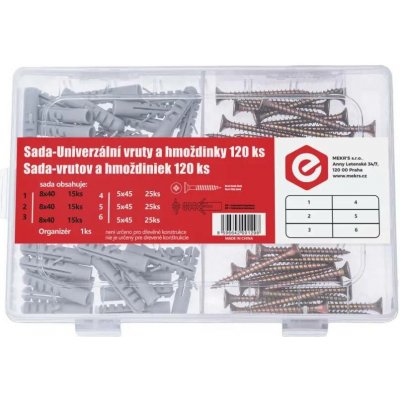 Sada - Univerzální vruty a hmoždinky 120ks – Hledejceny.cz
