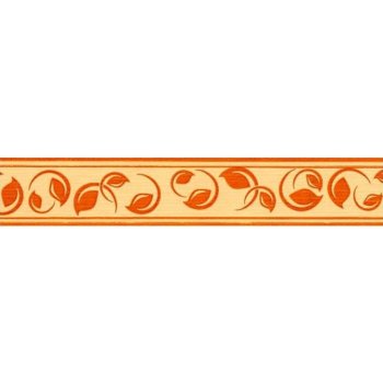 E-shop24, 2423, Bordura na zeď, samolepicí Lístečky oranžové - šířka 3 cm x délka 5 m