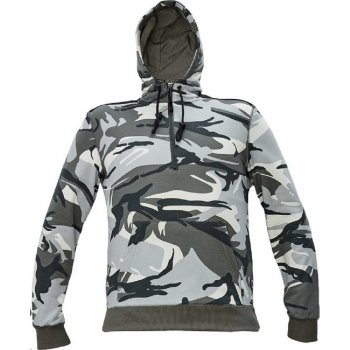 CRAMBE HOODIE krátký zip šedá camouflage