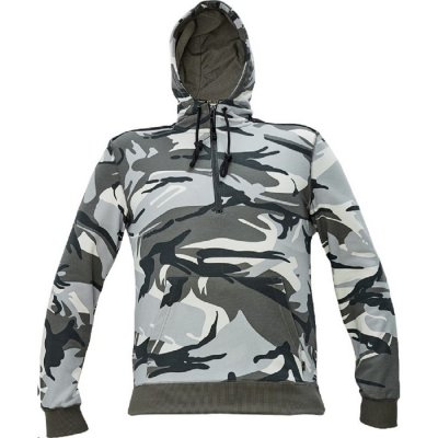 CRAMBE HOODIE krátký zip šedá camouflage – Zboží Mobilmania