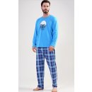 Sleep well pánské pyžamo dlouhé modré
