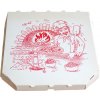 Jednorázové nádobí DEKOS Krabice na pizzu 33x33x3cm mvl bílá s potiskem Kuchař
