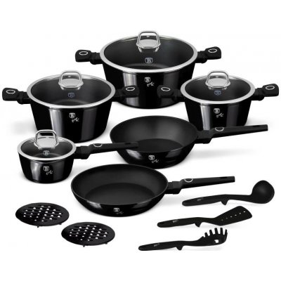 BERLINGERHAUS Sada nádobí s titanovým povrchem 15 ks Black Vantage Collection BH-8232 – Zboží Mobilmania